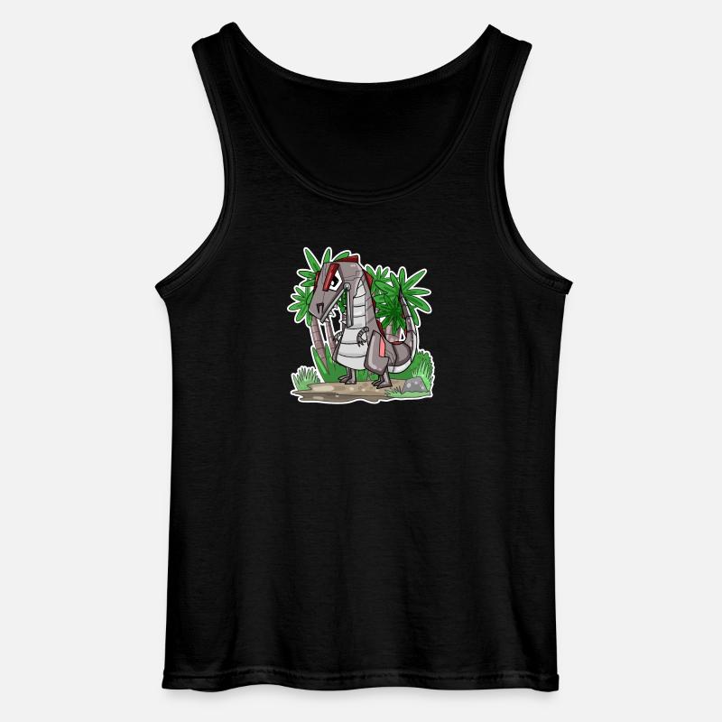 Roboter Dino Dinosaurier - Gildan Männer Tank Top - Schwarz