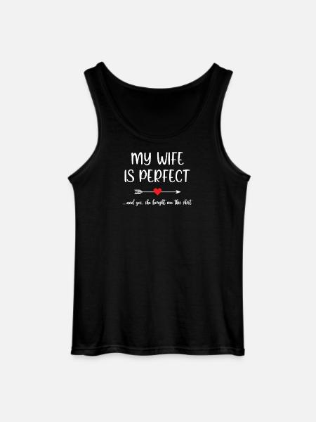 Min fru är perfekt - Gildan tanktopp herr - svart