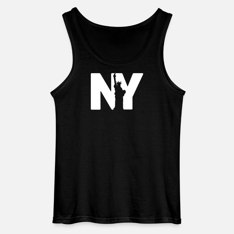 New York Statue - Gildan Männer Tank Top - Schwarz