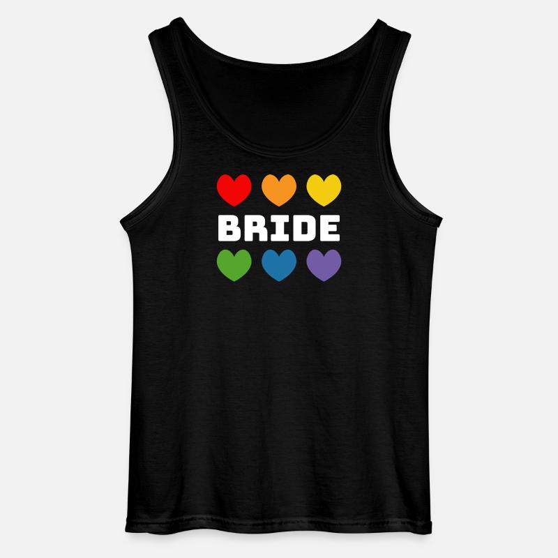 Regenbogenherzchen Bride weiss - Gildan Männer Tank Top - Schwarz