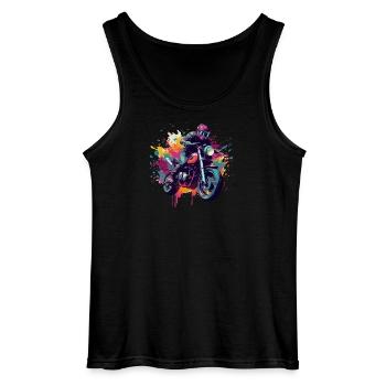 Moto avec tâche de couleur. - Débardeur Gildan Homme - noir - Devant - AI Model Male 185 dark (185cm)