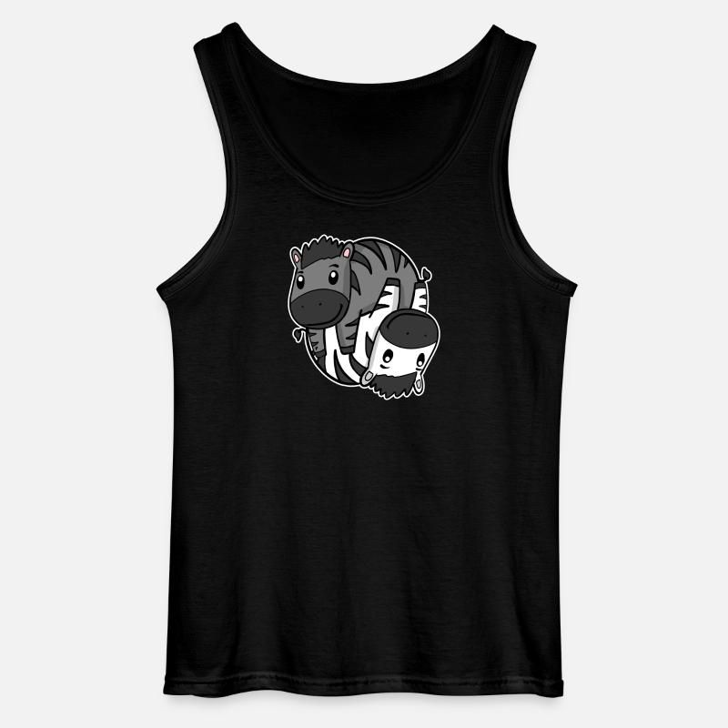 Zebra Yin Yang Symbol - Gildan Männer Tank Top - Schwarz