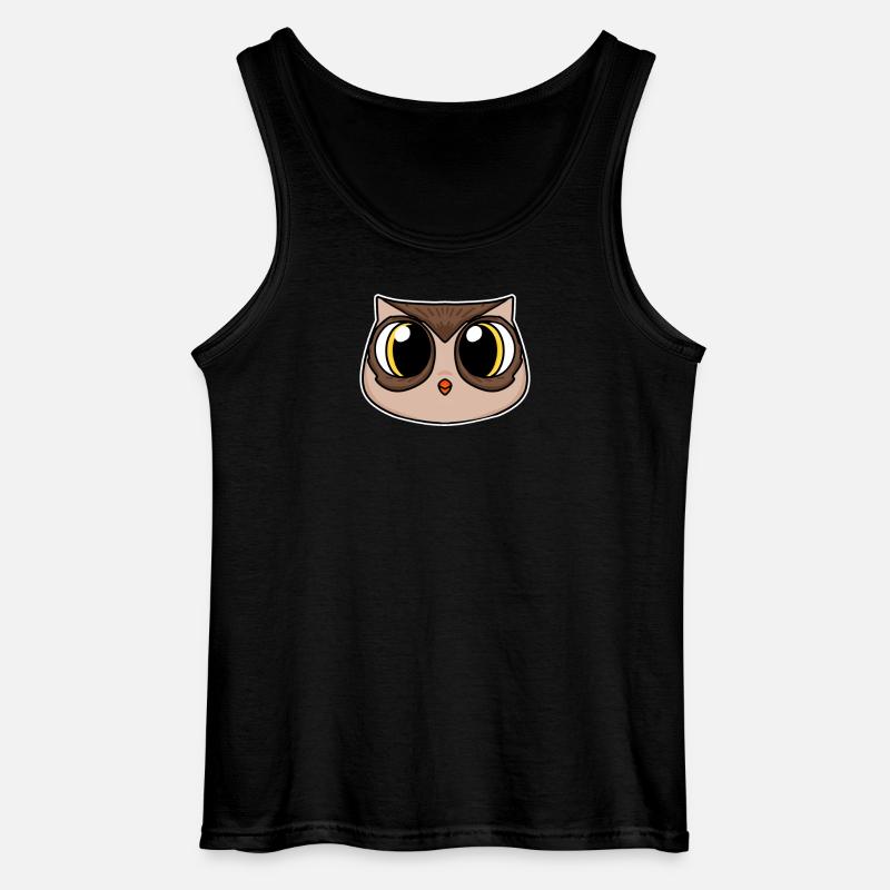 Eule Kopf - Gildan Männer Tank Top - Schwarz