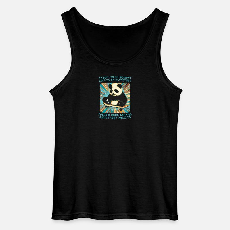 Pandas Abenteuer auf Rädern - Gildan Männer Tank Top - Schwarz