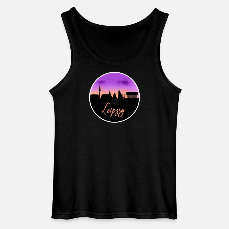 Leipzig Fine Skyline - Gildan Männer Tank Top - Schwarz
