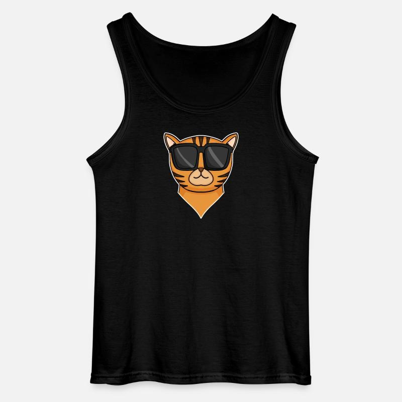 coole Katze mit Sonnenbrille - Gildan Männer Tank Top - Schwarz