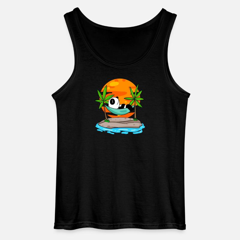 Panda am Strand - Gildan Männer Tank Top - Schwarz