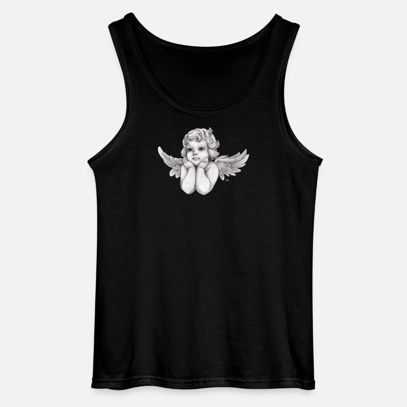 Kleine träumerische Engel-Putte - Gildan Männer Tank Top - Schwarz