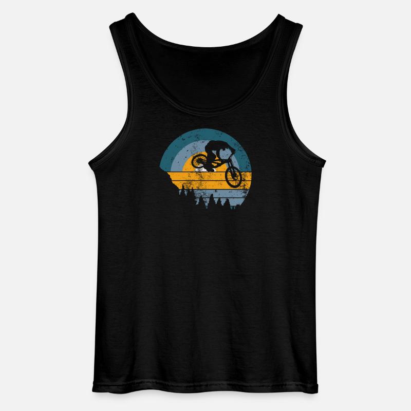 Sunset MTB Jump Silhouette - Gildan Männer Tank Top - Schwarz