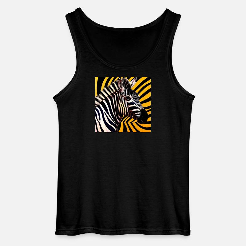 Zebra - Gildan Men’s Tank Top - black