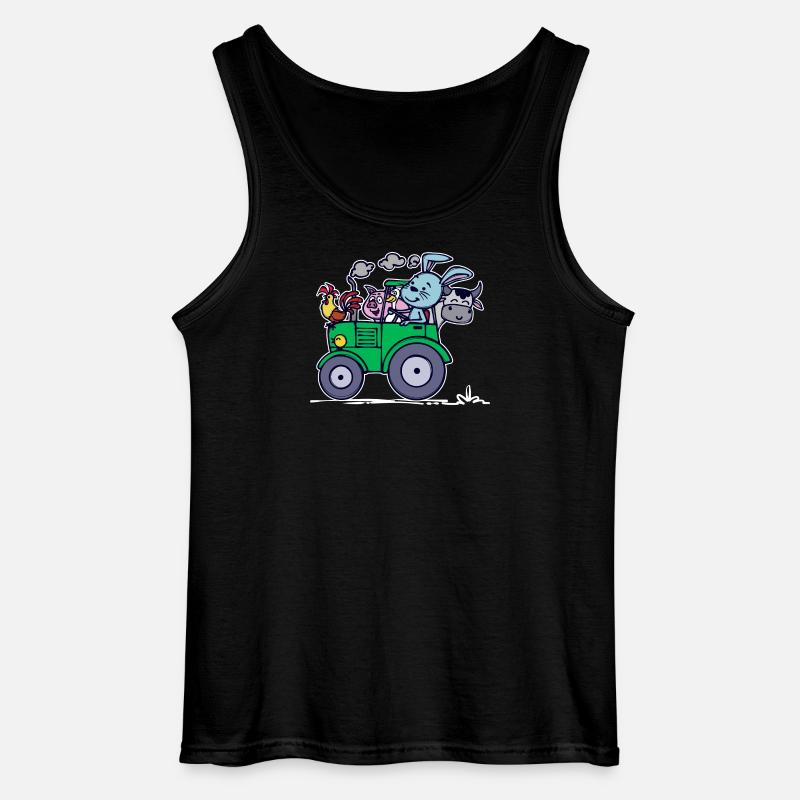 Landmaschinen Statement Ackerbau Bauernhof Traktor - Gildan Männer Tank Top - Schwarz