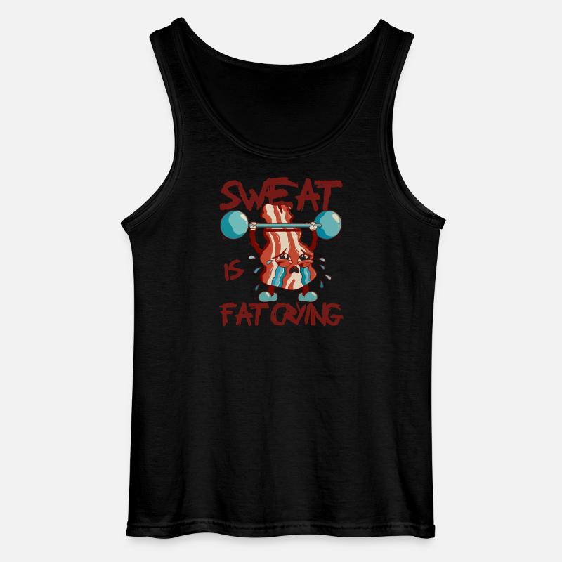 Sweat Is Fat Crying - Gildan Männer Tank Top - Schwarz