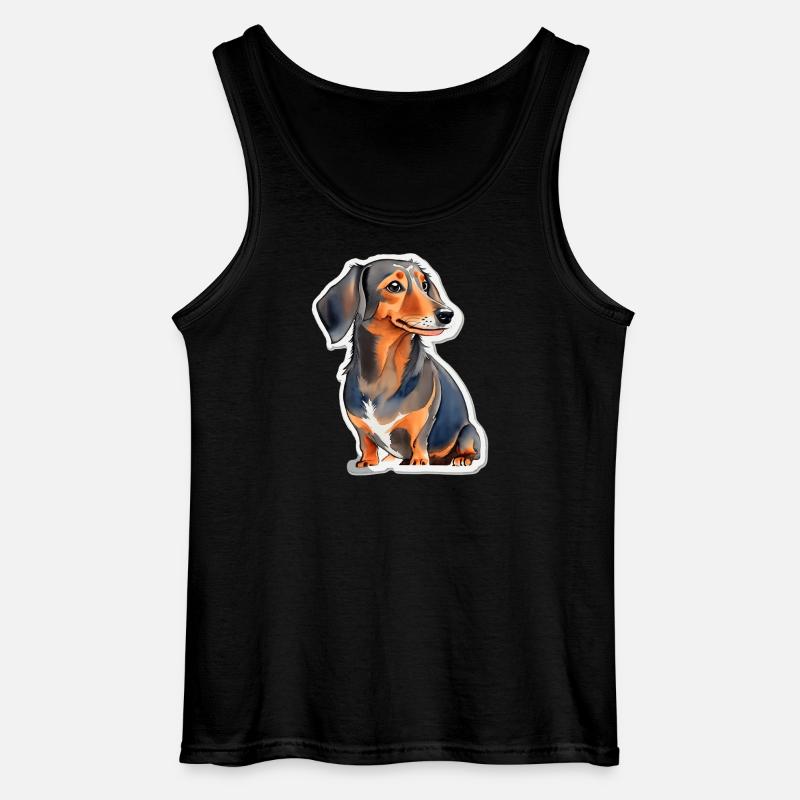 Dackel - Gildan Männer Tank Top - Schwarz