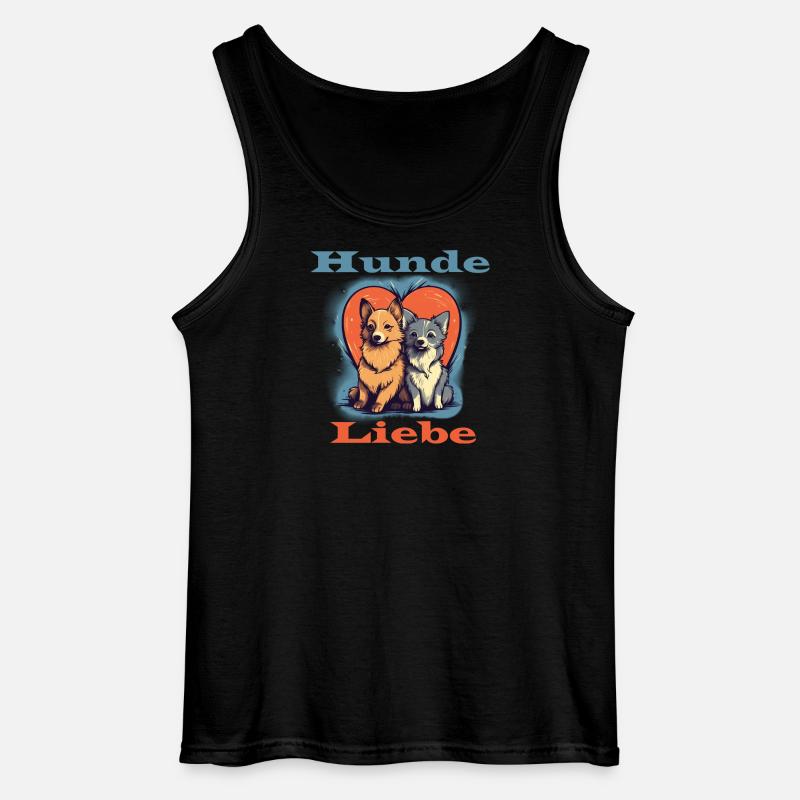 Hunde Liebe - Gildan Männer Tank Top - Schwarz