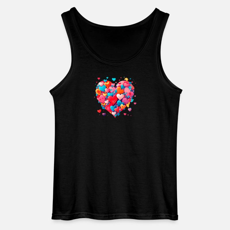 Liebe Herz - Gildan Männer Tank Top - Schwarz