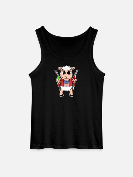 Tankwart Schaf Tankstelle - Gildan Männer Tank Top - Schwarz