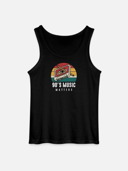 90s Music Matters. Music gift idea, Party Apparel - Gildan Men’s Tank Top - black