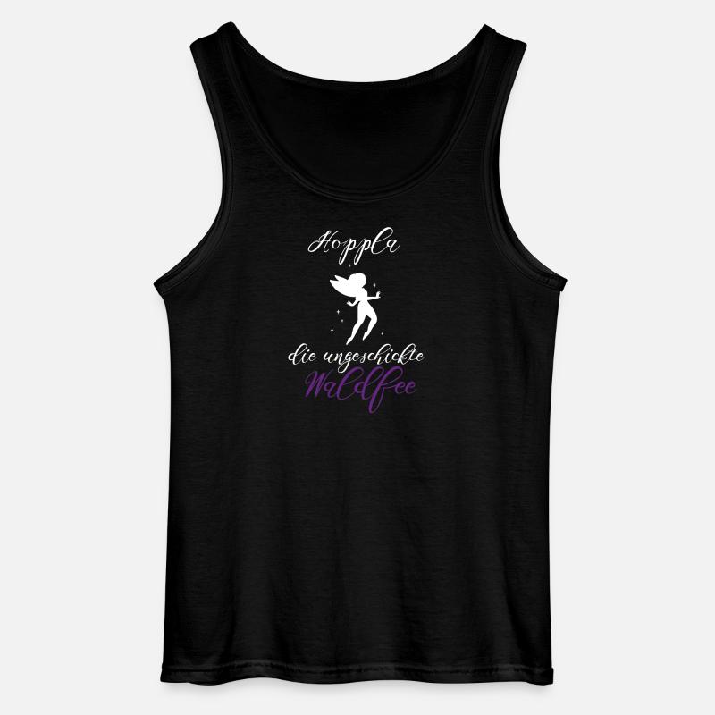 Waldfee Waldelf ungeschickt lustiger Spruch - Gildan Männer Tank Top - Schwarz