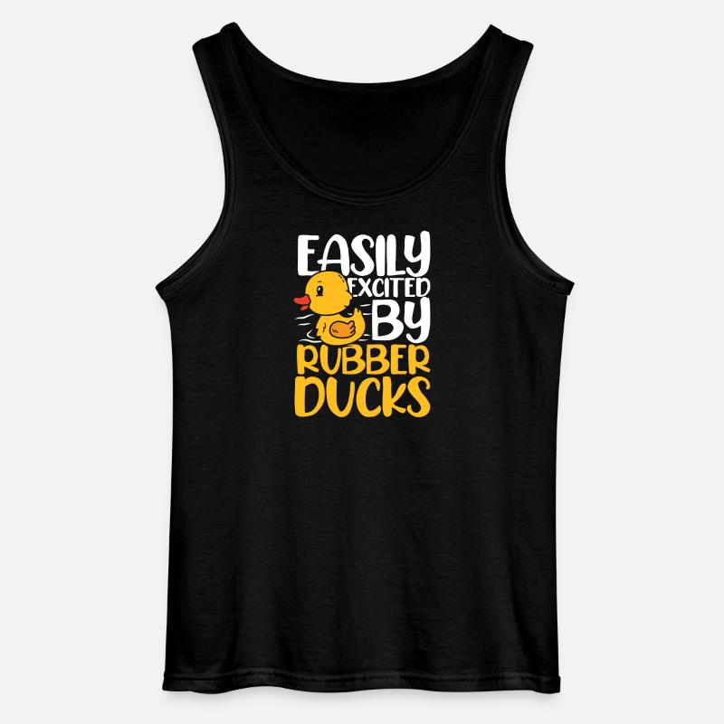 easily excited by rubber ducks - Gildan Männer Tank Top - Schwarz