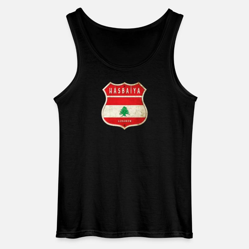 Hasbaiyya Libanon Wappen Flaggen Design - Gildan Männer Tank Top - Schwarz