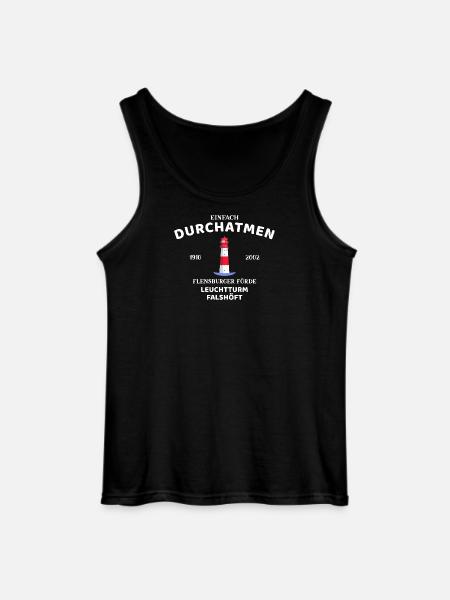Flensburger Förde, Leuchtturm Falshöft, Durchatmen - Gildan Männer Tank Top - Schwarz