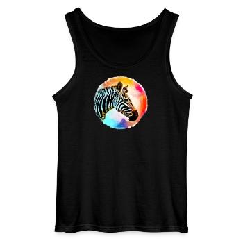 Zebra - Gildan Männer Tank Top - Schwarz - Vorne - AI Model Male 185 dark (185cm)