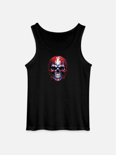 Flags Skull Graphic - Gildan Men’s Tank Top - black