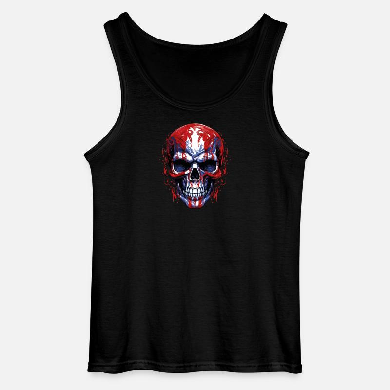 Flaggen Skull Grafik - Gildan Männer Tank Top - Schwarz