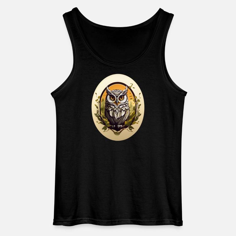 Eule - Gildan Männer Tank Top - Schwarz