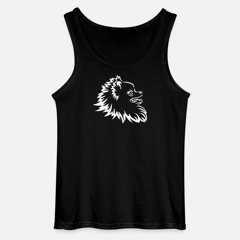 Zwergspitz Kopf "Black Edition" - Gildan Männer Tank Top - Schwarz