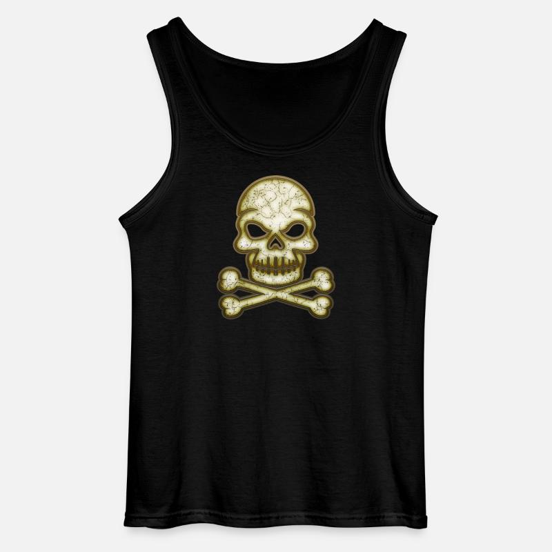 Dekorativer Schädel Totenkopf - Gildan Männer Tank Top - Schwarz