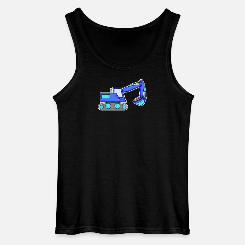 Bagger Baustelle Baggerfahrer Blau - Gildan Männer Tank Top - Schwarz