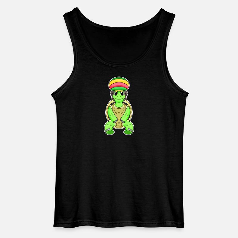 Rasta Turtle - Gildan Men’s Tank Top - black
