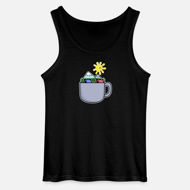 Café Mountain Mountains Summit - Débardeur Gildan Homme - noir