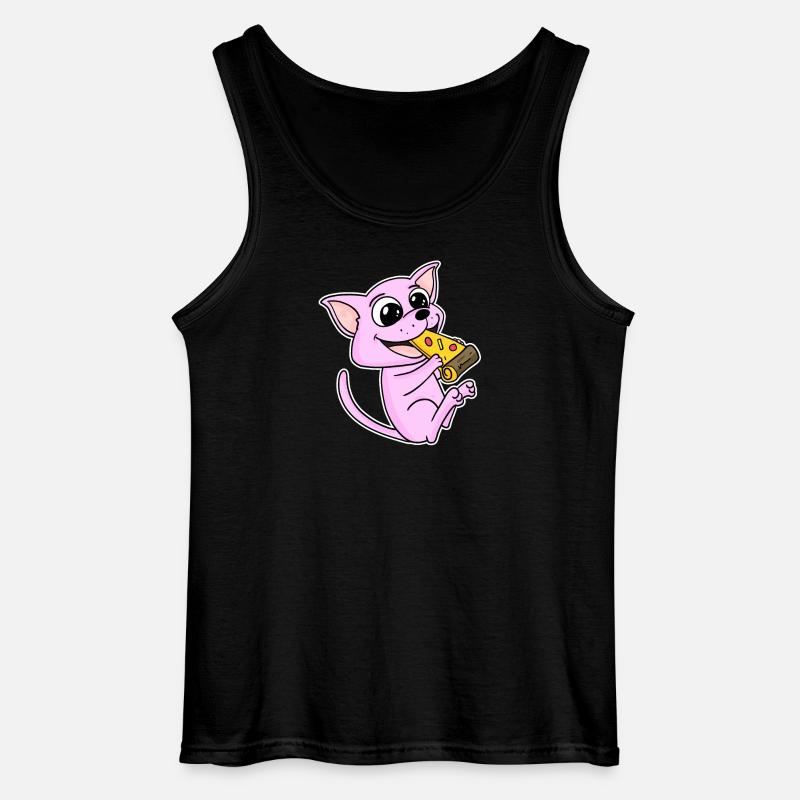 Sphynx Katze Pizza - Gildan Männer Tank Top - Schwarz