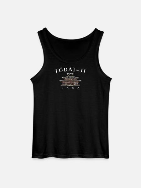 Nara Todai-ji, World Heritage, Temple in Japan Drawing - Gildan Men’s Tank Top - black
