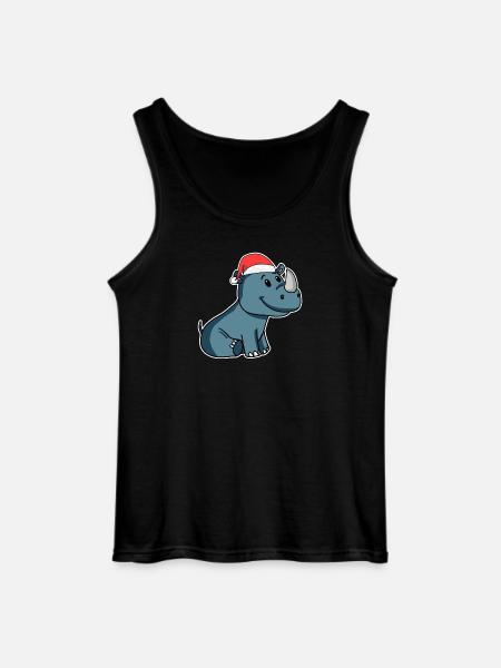 Rhinoceros Christmas - Gildan Men’s Tank Top - black