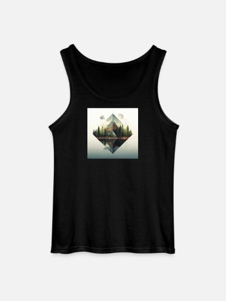 Waldpyramide und Spiegelungen - Gildan Männer Tank Top - Schwarz