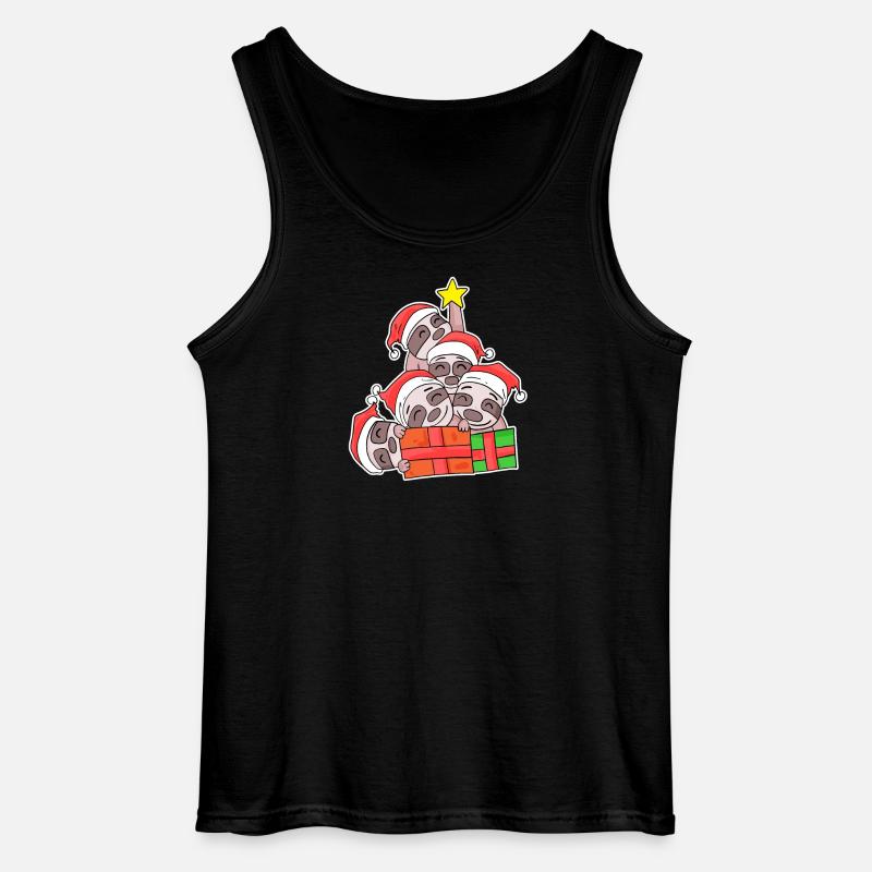 Faultier Weihnachtsbaum Weihnachten - Gildan Männer Tank Top - Schwarz