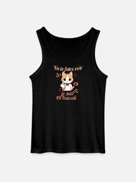 Chat kawaii provocateur - Débardeur Gildan Homme - noir
