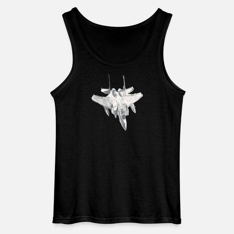 F15-Jagdflugzeugpilot-Luftfahrtshirt-Geschenkidee - Gildan Männer Tank Top - Schwarz