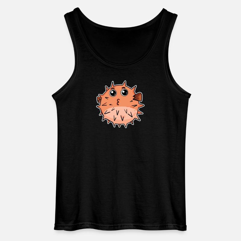 Pufferfish fish - Gildan Men’s Tank Top - black