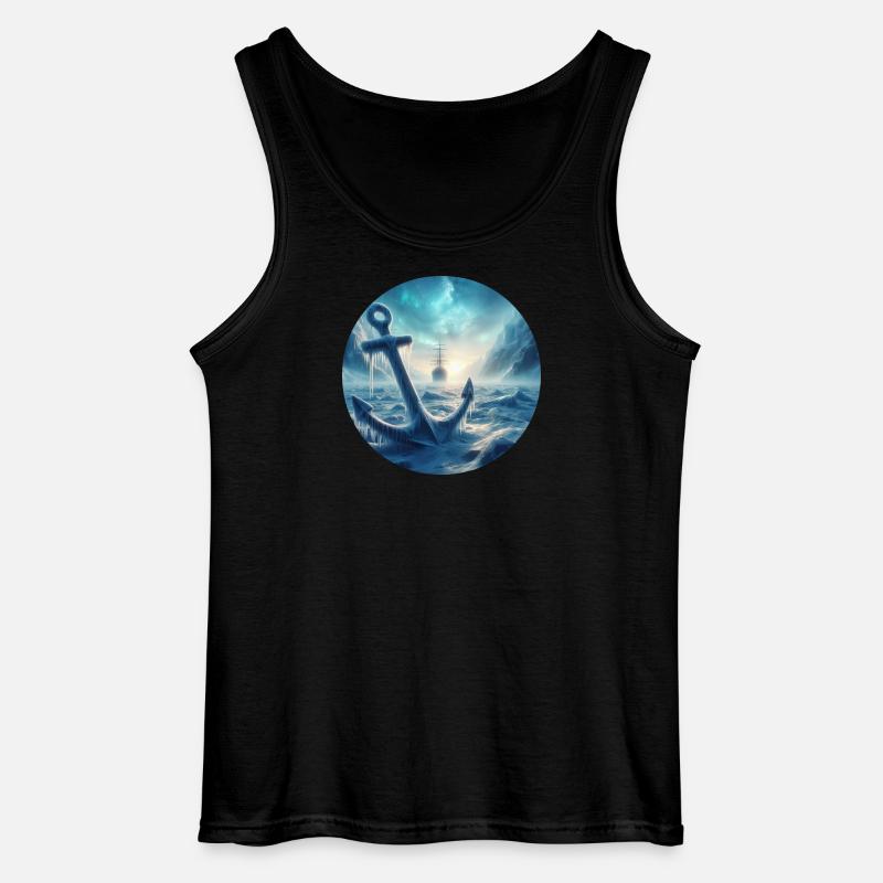 Anker und Schiff Eis Landschaft - Gildan Männer Tank Top - Schwarz