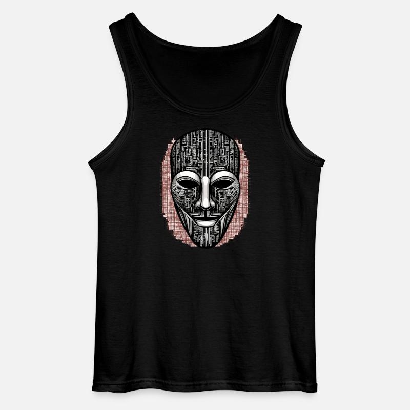 Anonymous Hacker Maske - Gildan Männer Tank Top - Schwarz