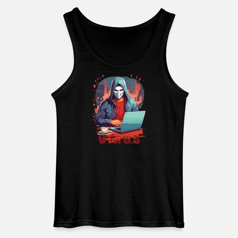 Anonymous Hacker - Gildan Männer Tank Top - Schwarz