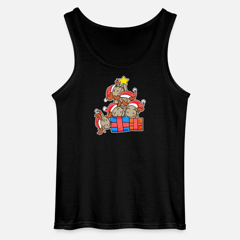 Elch Weihnachtsbaum Weihnachten - Gildan Männer Tank Top - Schwarz