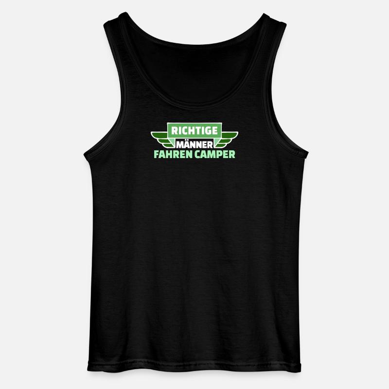 Camping Wanderer Camper Wanderlust Statement - Gildan Männer Tank Top - Schwarz