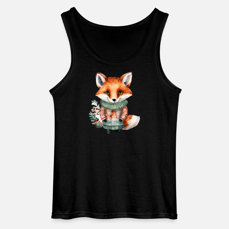 Winterfuchs im Pullover - Gildan Männer Tank Top - Schwarz