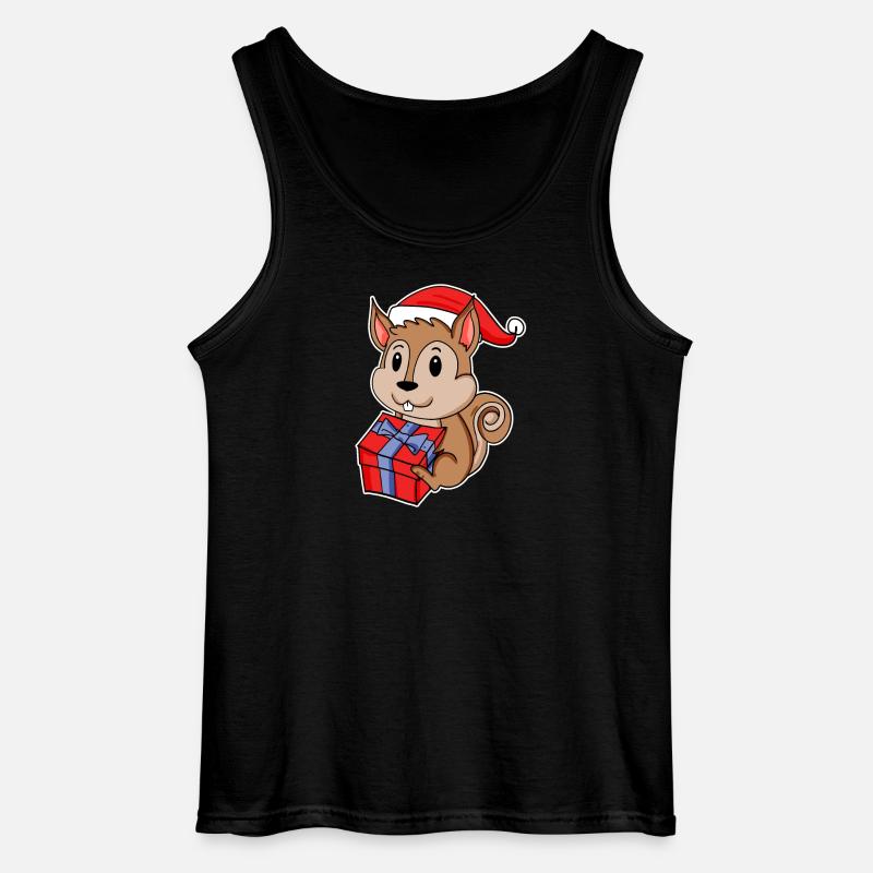 Eichhörnchen mit Weihnachtsmütze - Gildan Männer Tank Top - Schwarz