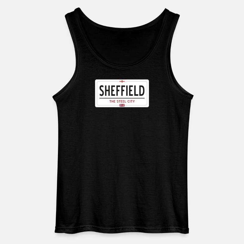 Ortsschild Sheffield - Gildan Männer Tank Top - Schwarz